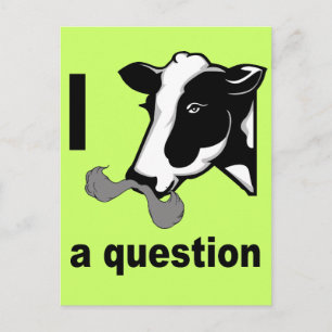 Ik vraag je een vraag - Humor van koeien Briefkaart