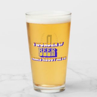 "Ik vraag me af of bier..." Monogram Glas