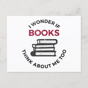 Ik vraag me af of boeken ook over mij denken - gra briefkaart