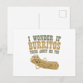 Ik vraag me af of burrito's ook aan mij denken aankondigingskaart (Voorkant / Achterkant)