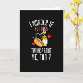 Ik vraag me af of hotdogs ook over mij denken kaart (Gele Bloem)