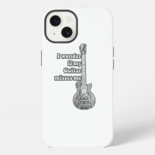 Ik vraag me af of mijn gitaar me mist. Zwart en wi iPhone 13 Hoesje