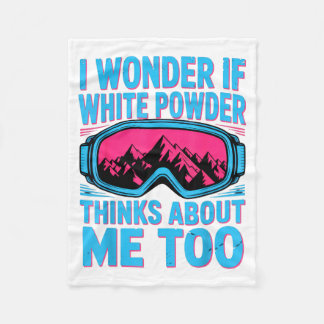 Ik vraag me af of witte poeder ook aan skiën denkt fleece deken