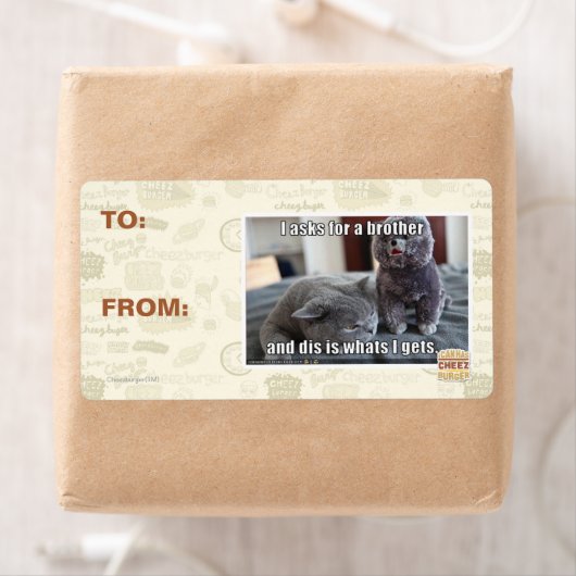 Ik vraag om een broer etiket (Insitu)