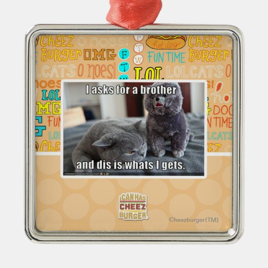 Ik vraag om een broer metalen ornament (Voorkant)