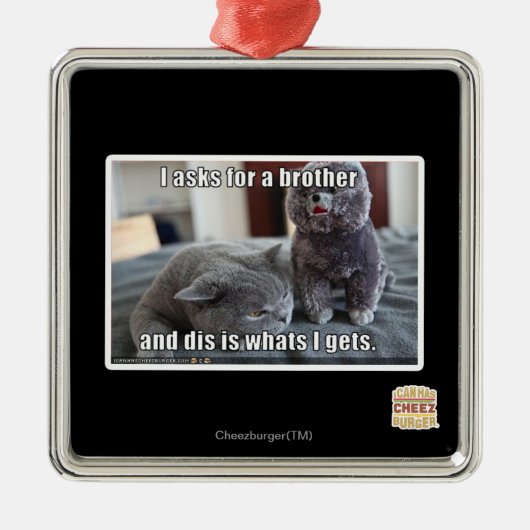 Ik vraag om een broer metalen ornament (Voorkant)