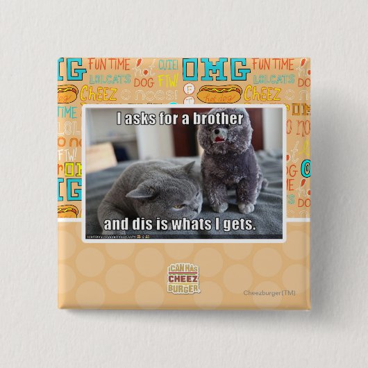 Ik vraag om een broer vierkante button 5,1 cm (Voorkant)