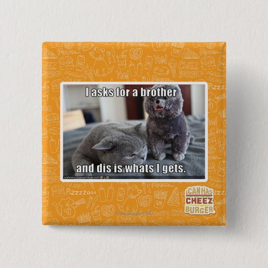 Ik vraag om een broer vierkante button 5,1 cm (Voorkant)