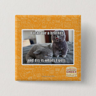 Ik vraag om een broer vierkante button 5,1 cm