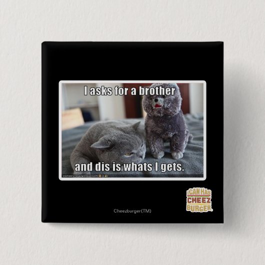 Ik vraag om een broer vierkante button 5,1 cm (Voorkant)