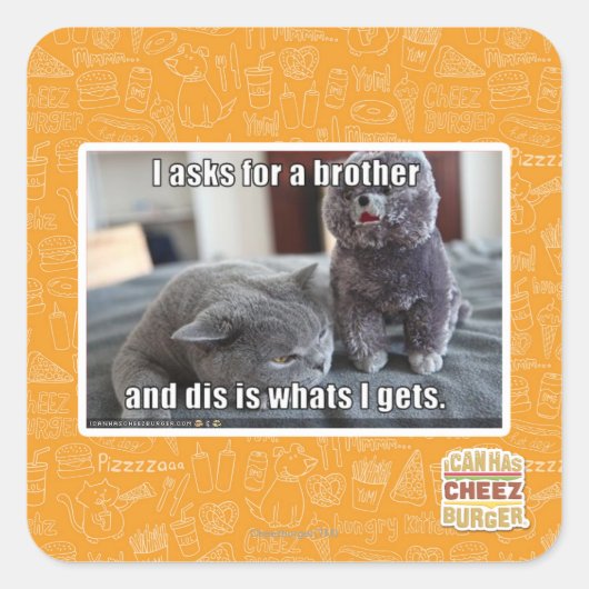 Ik vraag om een broer vierkante sticker (Voorkant)