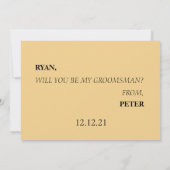 Ik vraag u of u mijn Groomsman zult zijn. IV. Kaart (Achterkant)