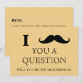 Ik vraag u of u mijn Groomsman zult zijn. IV. Kaart (Voorkant / Achterkant)