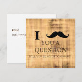 Ik vraag u of u mijn Groomsman zult zijn. IV. Kaart (Voorkant / Achterkant)