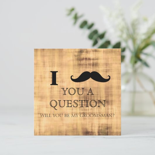 Ik vraag u of u mijn Groomsman zult zijn. IV. Kaart (Staand voorkant)