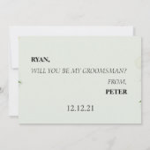 Ik vraag u of u mijn Groomsman zult zijn. IV. Kaart (Achterkant)