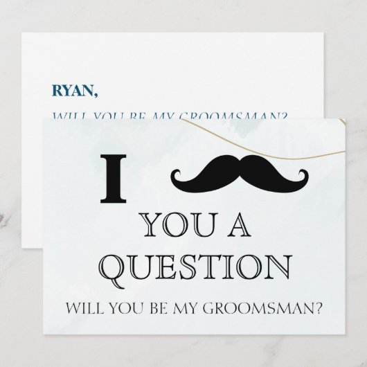 Ik vraag u of u mijn Groomsman zult zijn. IV. Kaart (Voorkant / Achterkant)