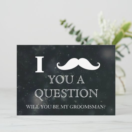 Ik vraag u of u mijn Groomsman zult zijn. IV. Kaart (Staand voorkant)