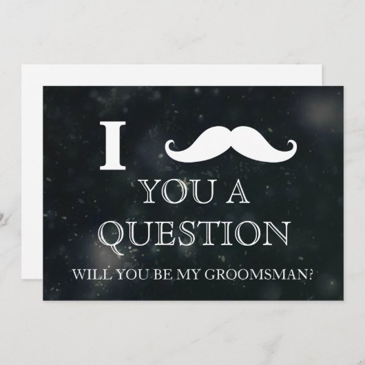 Ik vraag u of u mijn Groomsman zult zijn. IV. Kaart (Voorkant / Achterkant)