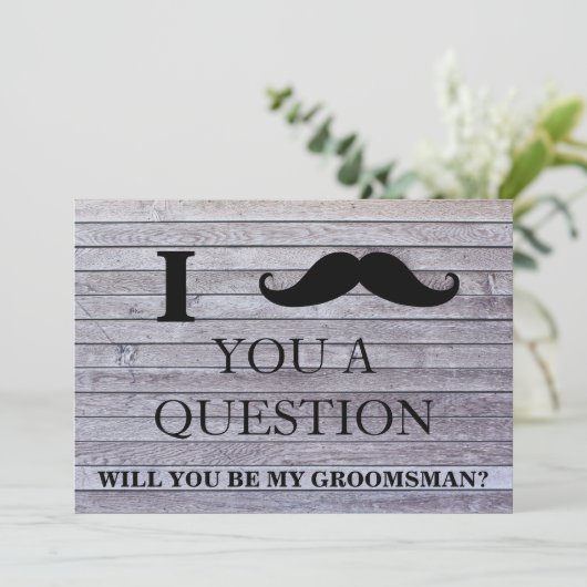 Ik vraag u of u mijn Groomsman zult zijn. Kaart (Staand voorkant)