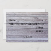 Ik vraag u of u mijn Groomsman zult zijn. Kaart (Achterkant)