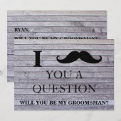 Ik vraag u of u mijn Groomsman zult zijn. Kaart (Voorkant / Achterkant)