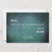 Ik vraag u of u mijn Groomsman zult zijn. Kaart (Achterkant)