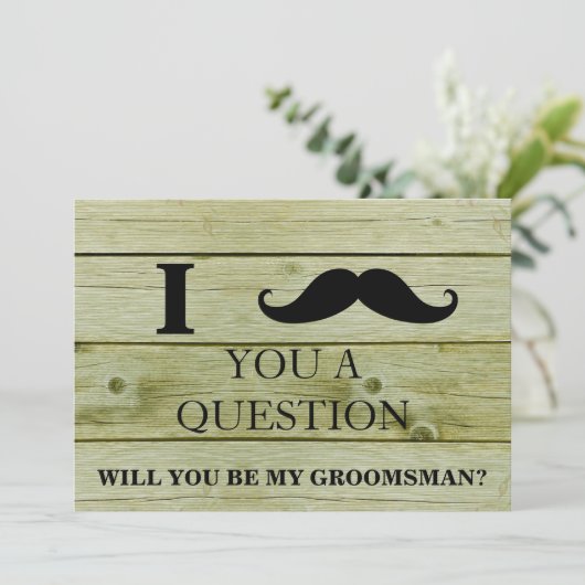 Ik vraag u of u mijn Groomsman zult zijn. Kaart (Staand voorkant)
