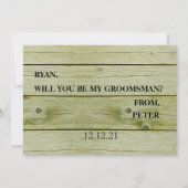 Ik vraag u of u mijn Groomsman zult zijn. Kaart (Achterkant)