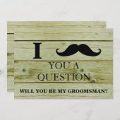 Ik vraag u of u mijn Groomsman zult zijn. Kaart (Voorkant / Achterkant)