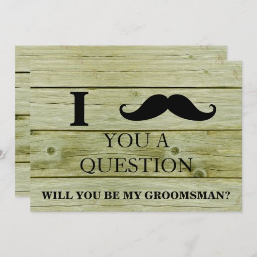 Ik vraag u of u mijn Groomsman zult zijn. Kaart (Voorkant / Achterkant)