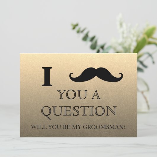 Ik vraag u of u mijn Groomsman zult zijn. Kaart (Staand voorkant)