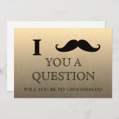 Ik vraag u of u mijn Groomsman zult zijn. Kaart (Voorkant / Achterkant)