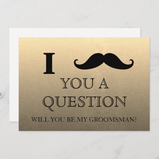 Ik vraag u of u mijn Groomsman zult zijn. Kaart (Voorkant / Achterkant)