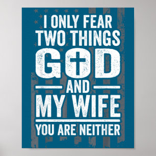 Ik Vrees Dingen God Vrouw Patriotisch Poster