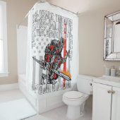 Ik vrees geen boze brandweerman. douchegordijn (In situ)