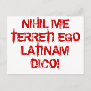 Ik vrees niets!  Ik spreek Latijn! Briefkaart