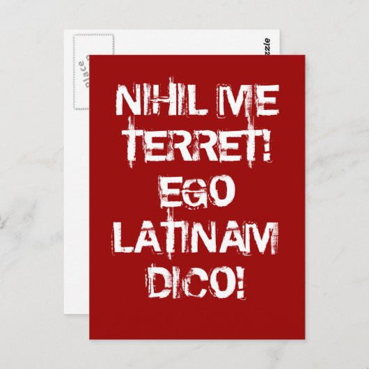 Ik vrees niets!  Ik spreek Latijn! Briefkaart (Voorkant / Achterkant)