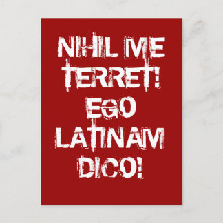 Ik vrees niets!  Ik spreek Latijn! Briefkaart