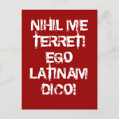 Ik vrees niets!  Ik spreek Latijn! Briefkaart (Voorkant)