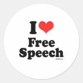 IK VRIJE SPEECH RONDE STICKER (Voorkant)
