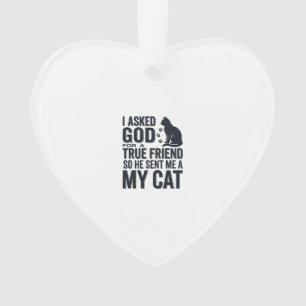 Ik Vroeg God om een Echte Vriend Mijn Kat Vintage Ornament
