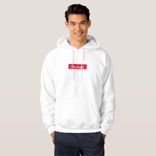 Ik vroeg Mannen Hoodie (Voorkant volledig)