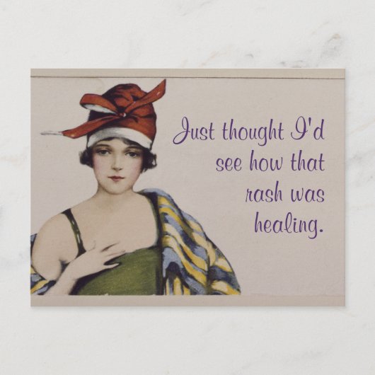 "Ik vroeg me gewoon af hoe dat huiduitslag heelt"  Briefkaart (Voorkant)