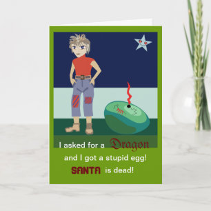 Ik vroeg om een draak feestdagen kaart