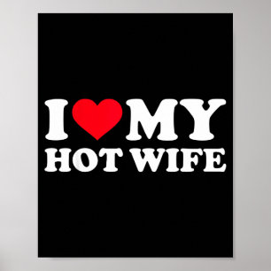 Ik vrouw rood hart vrouw poster