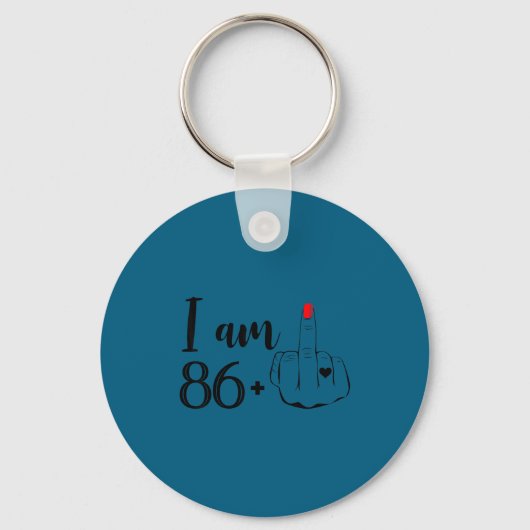Ik Vrouwen Ben 86 Plus 1 Midden Sleutelhanger (Voorkant)