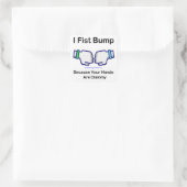 Ik vuistslag vierkante sticker (Tas)