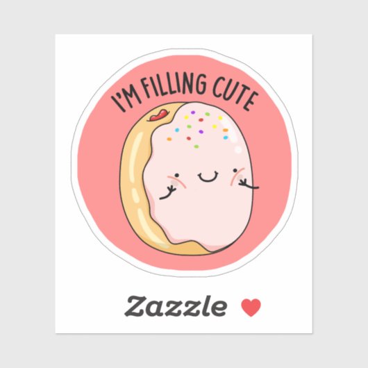 Ik vul Schattigee Jelly Donut Pun Sticker (Vel)