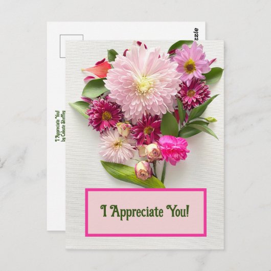 Ik waardeer je! briefkaart (Voorkant / Achterkant)